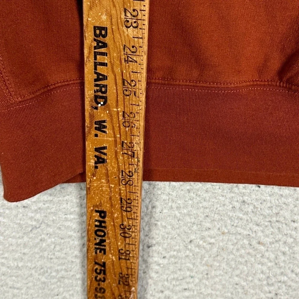 The North Face Hoodie Mens Medium Burnt Orange Pullover Logo Patch Sweatshirt